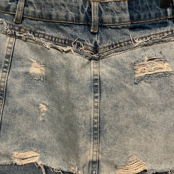 ZARA TRF IX’D MAKERS Blogger Fave Denim Distressed Double Layer Mini Skirt  - M - Picture 12 of 13